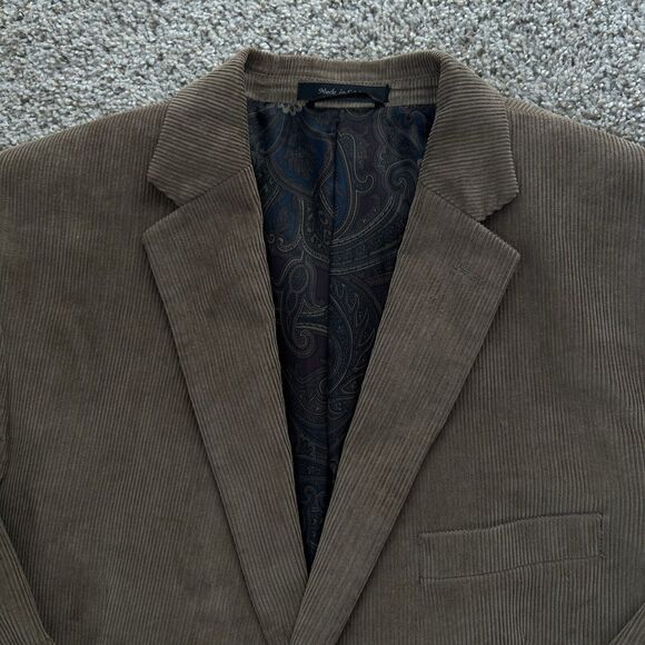 Vintage Ralph Lauren Light Brown Velvet Thick Corduroy Blazer Jacket Sport Coat - Picture 8 of 16
